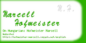 marcell hofmeister business card